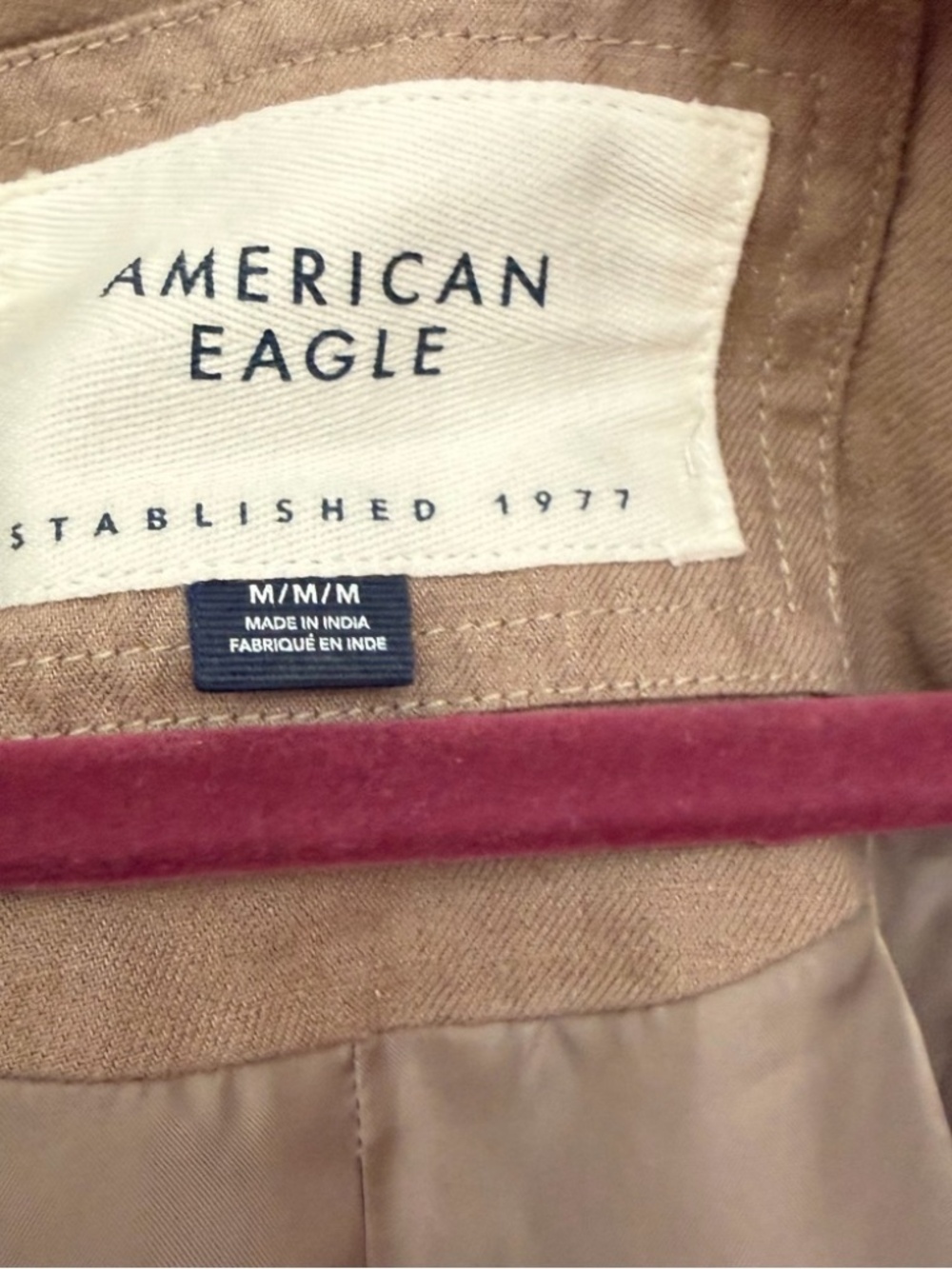 American Eagle linen blend tan button down vest M preppy clean girl - Picture 6 of 6